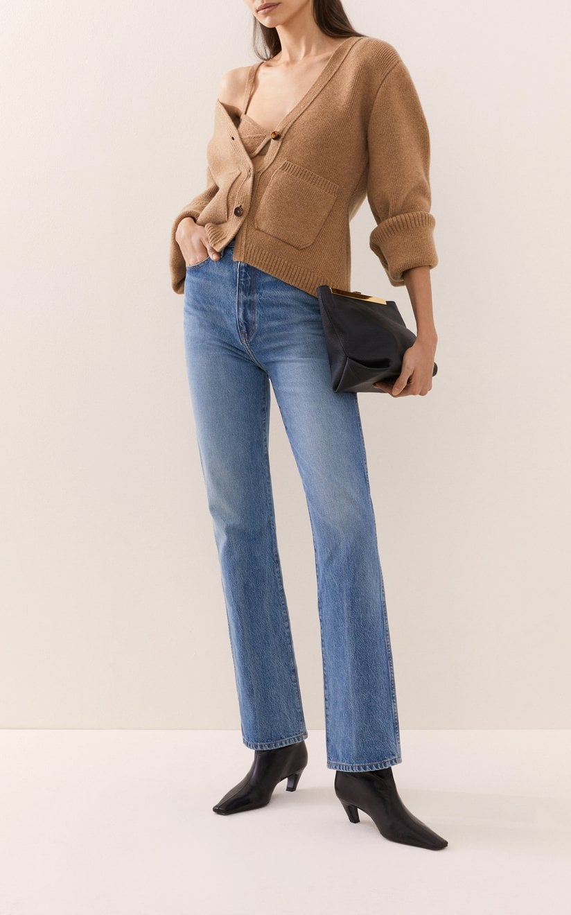 Khaite Scarlet Cashmere Cardigan and Eda Cashmere Bralette 16