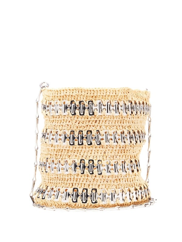 Paco Rabanne 1969 Raffia and Chainmail Bucket Bag