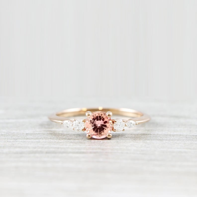 Champagne Rose Sapphire Engagement Ring