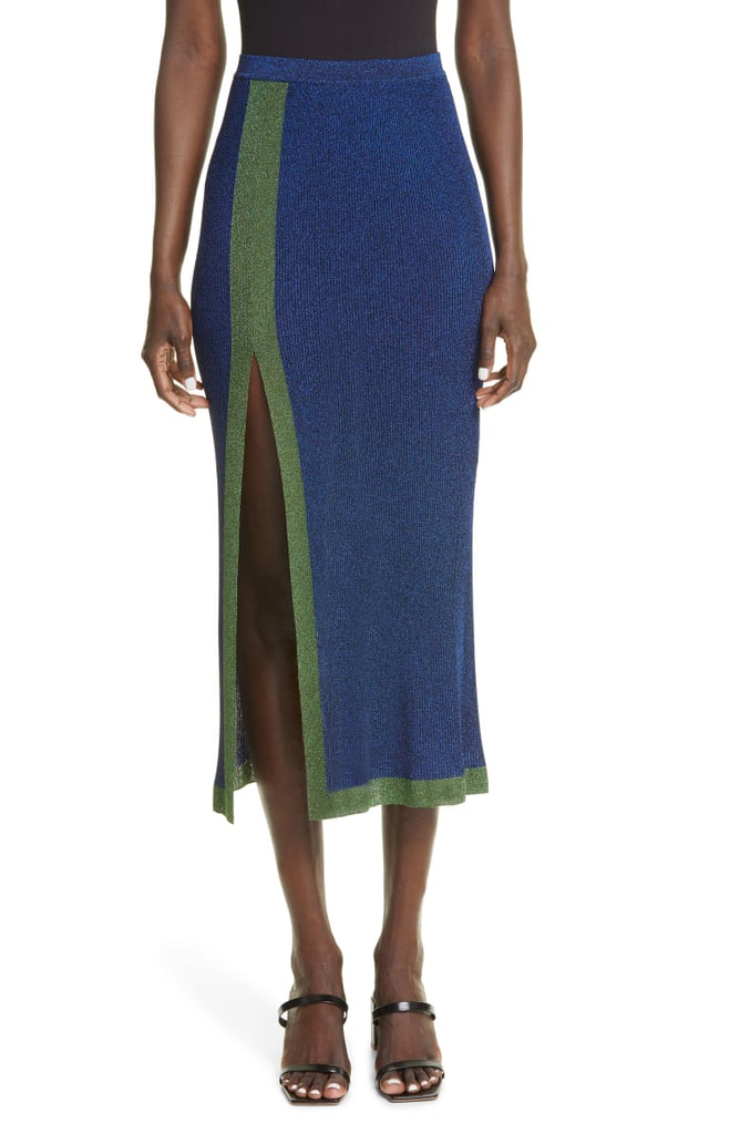 Missoni Side Slit Metallic Rib Skirt