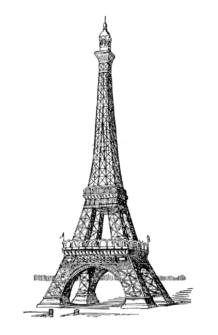 Get the coloring page: Eiffel Tower | Free Printable Adult Coloring