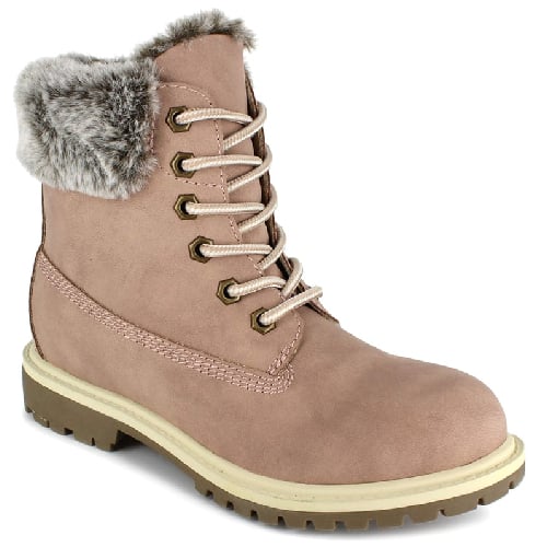 Portland by Portland Boot Company Women s Faux Fur Trim Lace Up