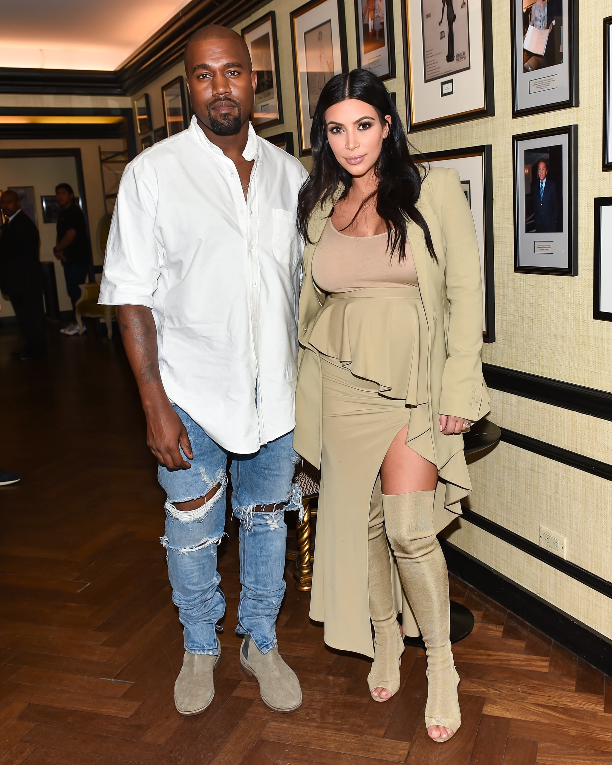 Alaska Bridegroom raft Kanye posed with a Yeezy-clad Kim Kardashian at NYFW. | Kanye West Is  Bringing Yeezy Season 2 to a Theater Near You | POPSUGAR Fashion Photo 2