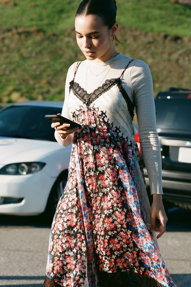 UO Endless Weekend Lace Trim Midi Dress