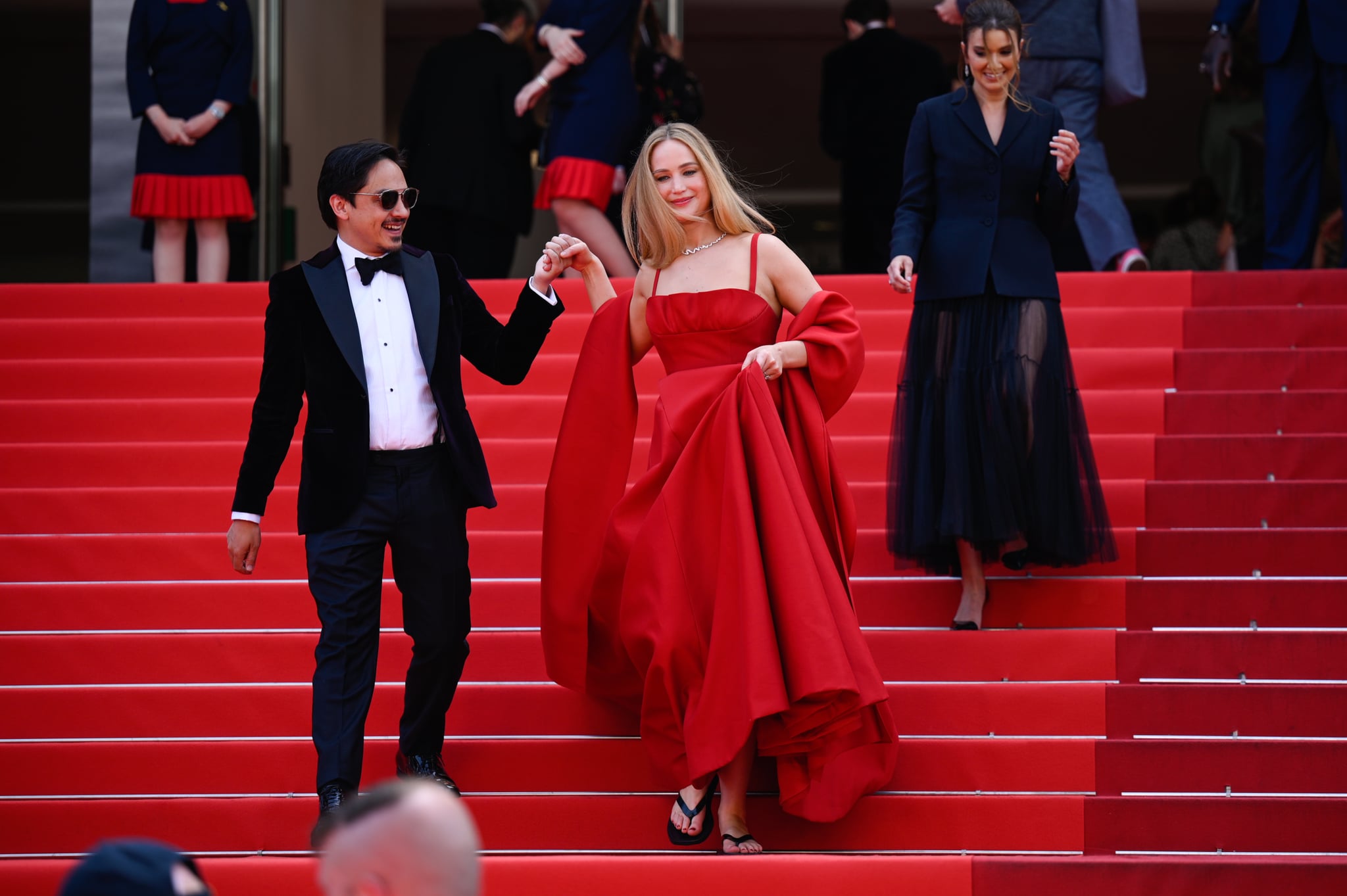 Red on sale carpet slippers