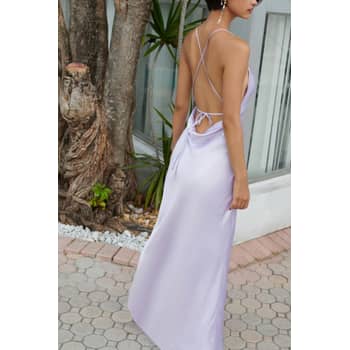 Urban Outfitters Uo Romi Open-back Maxi Slip Dress in Purple