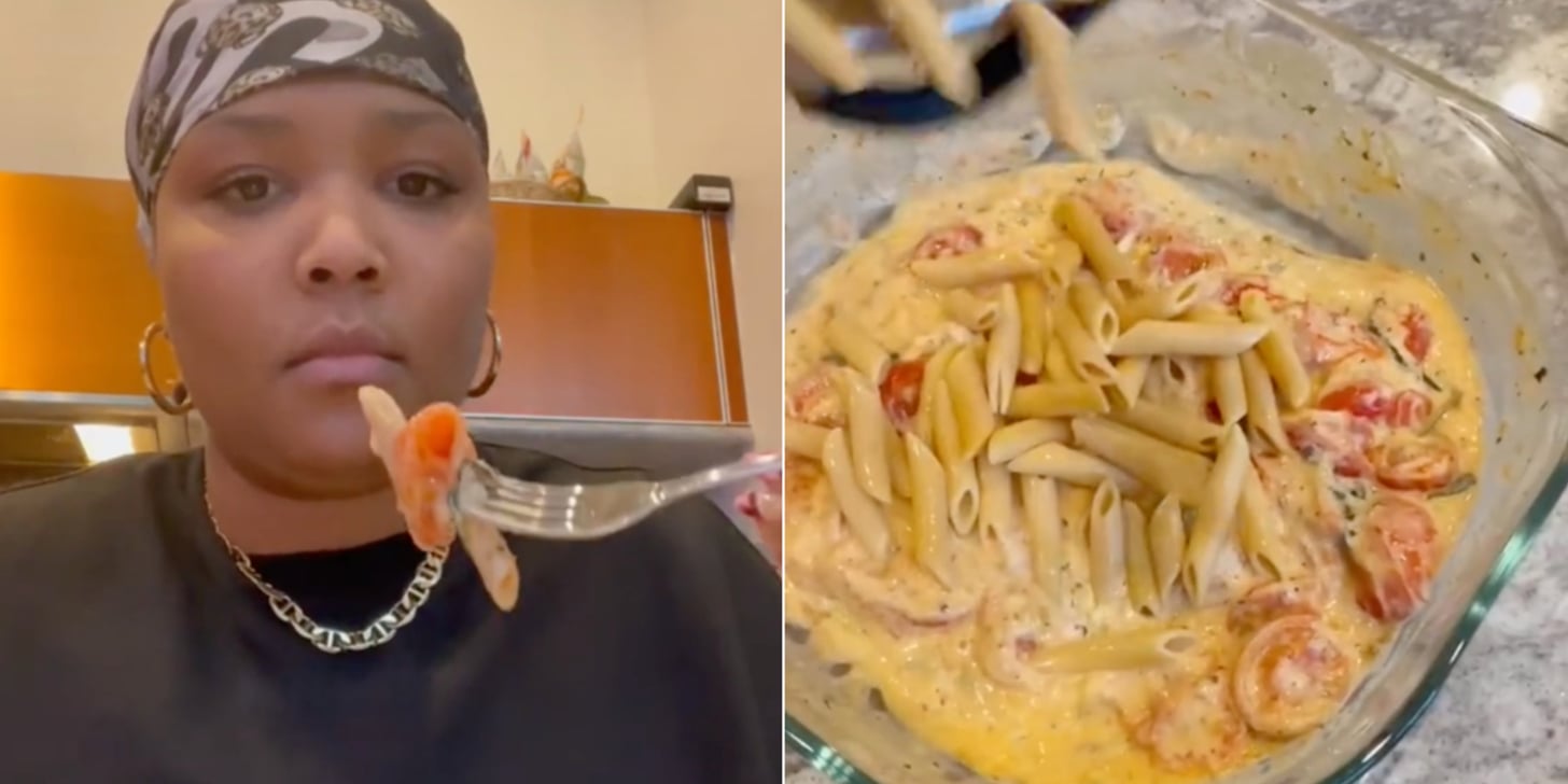 Lizzo Makes Vegan, HighProtein Baked Feta TikTok Pasta POPSUGAR Fitness
