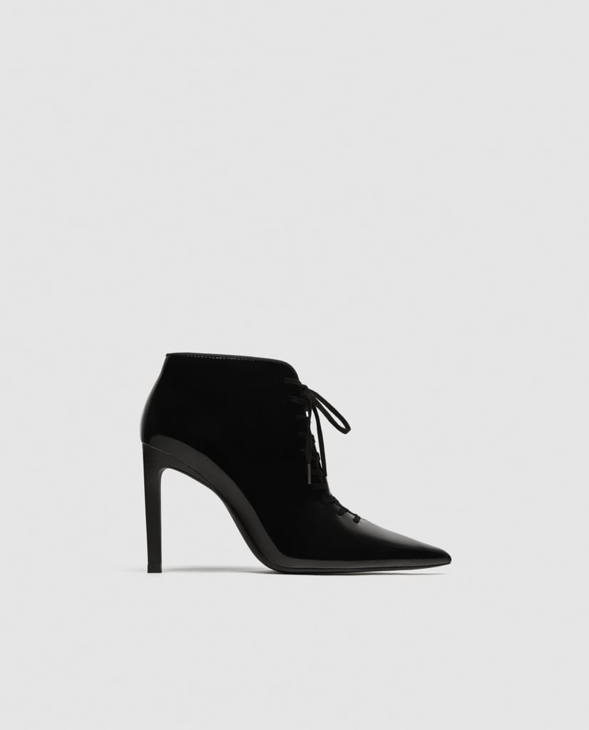 Zara Lace Up High Heel Ankle Boots