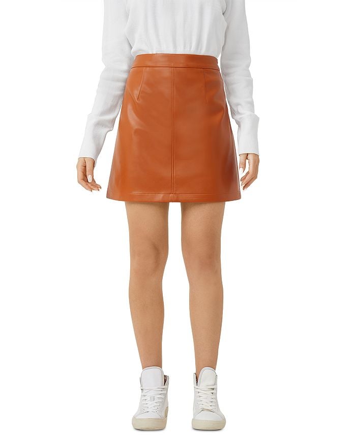 French Connection Crolenda Faux Leather Mini Skirt