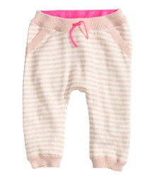 Fine-Knit Pants in Light Pink