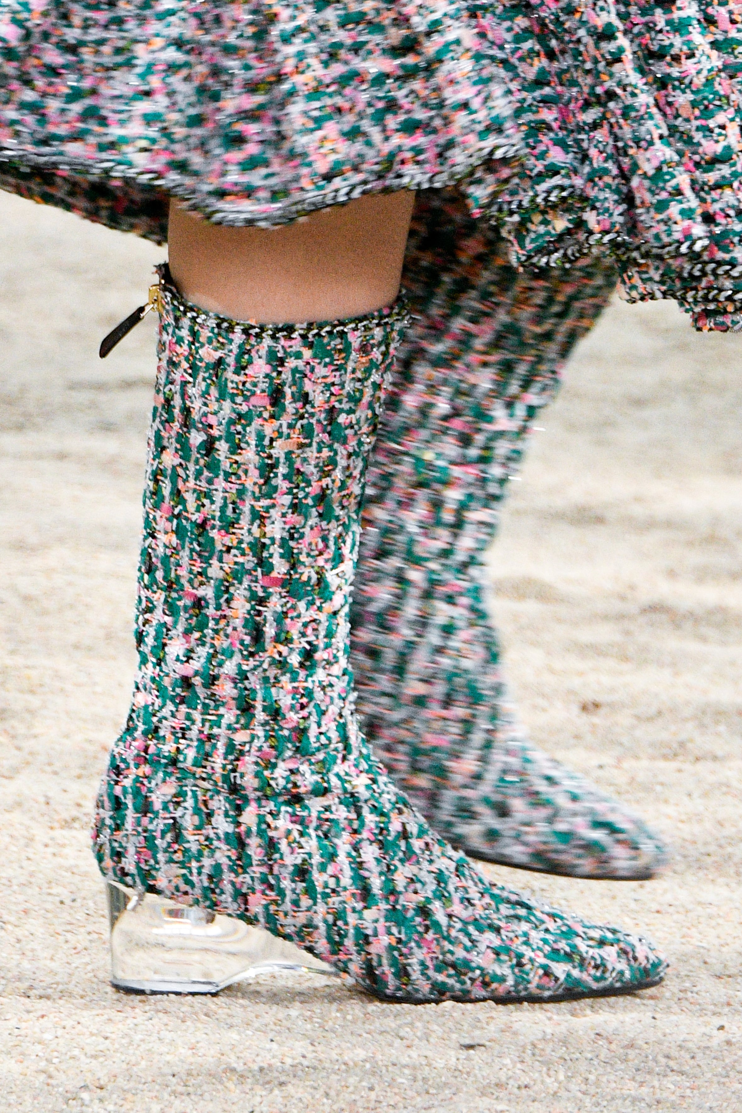 Chanel tweed boots 2018 cheap