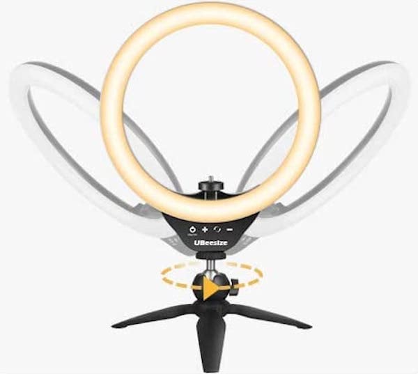 A Ring Light: UBeesize 10" LED Ring Light With Tripod Stand & Phone Holder