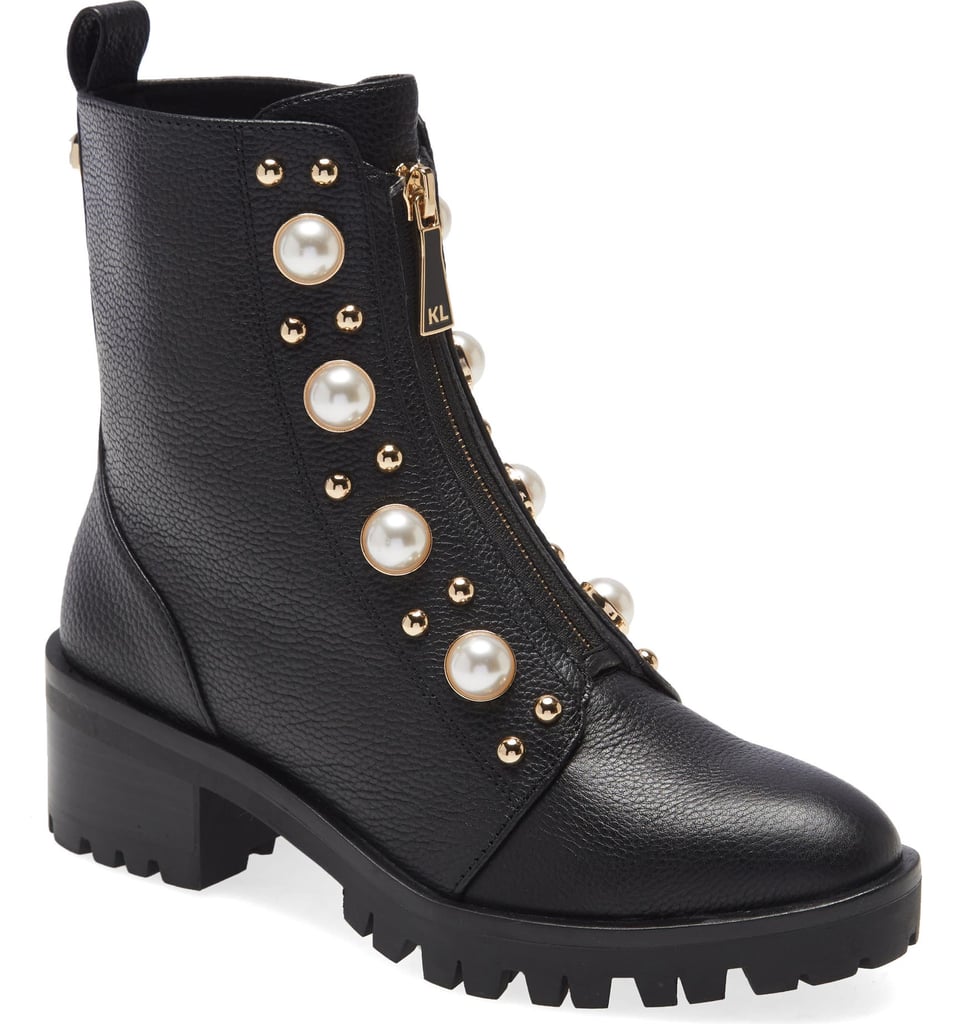 For an Embellished Look: Karl Lagerfeld Paris Payzlee Lug Sole Boot