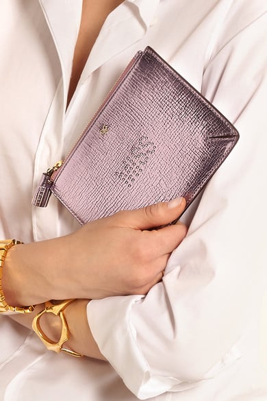 Anya Hindmarch Miss Metallic Textured Leather Pouch ($235)