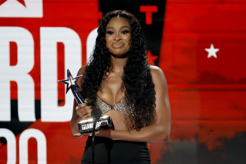 LOS ANGELES, CALIFORNIA - JUNE 25: Coco Jones accepts the Best New Artist award onstage during the BET Awards 2023 at Microsoft Theater on June 25, 2023 in Los Angeles, California. (Photo by Kevin Winter/Getty Images)