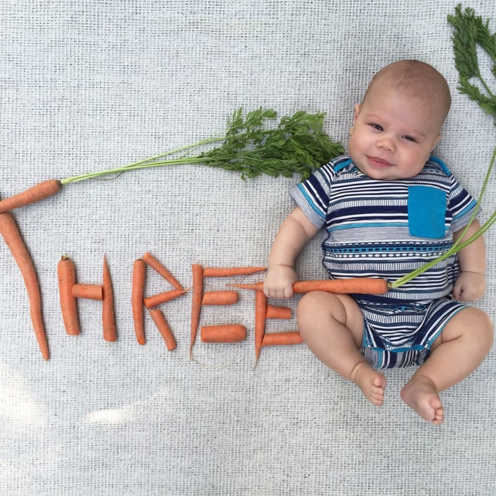 Baby S Monthly Veggie Photo Series Popsugar Family