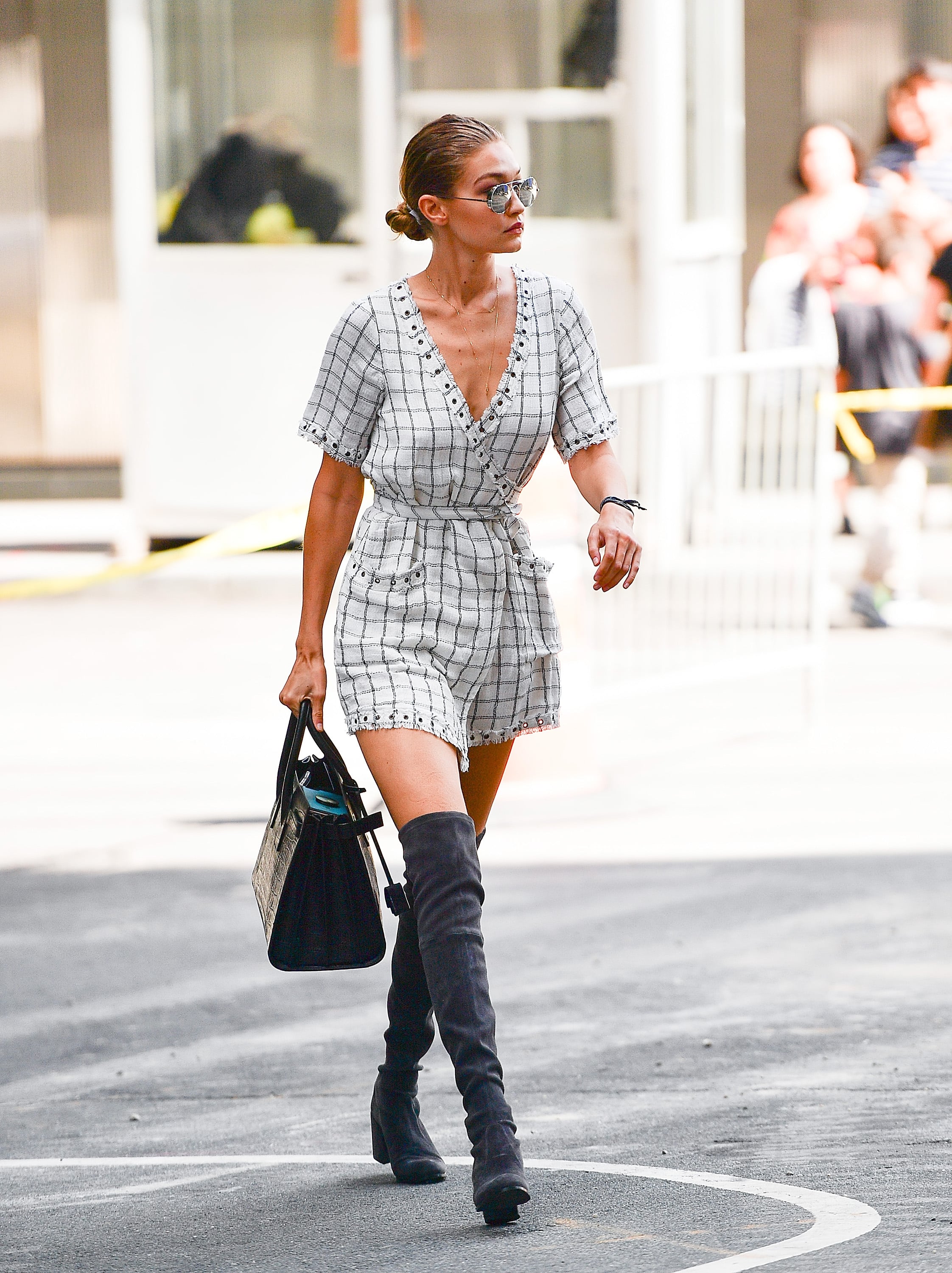 Gigi Hadid Wearing Stuart Weitzman Boots POPSUGAR Fashion