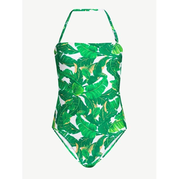 Textured Strapless One-Piece Swimsuit