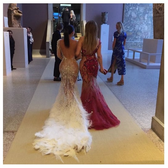 Kanye West took a picture of Kim Kardashian and Jennifer Lopez's backsides, and Kim shared the photo, writing, "With my idol @jlo."