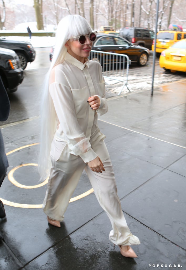 Lady Gaga left a filming of The Tonight Show Starring Jimmy Fallon in NYC on Tuesday.