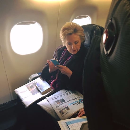 Hillary Clinton Reading Mike Pence Email Story Photo
