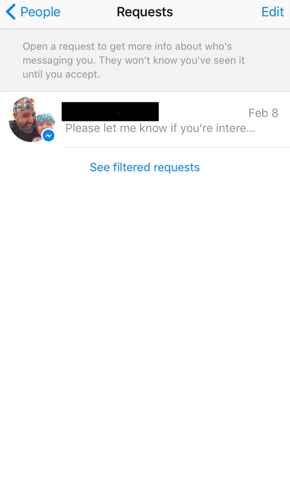 On this page, tap on "See filtered requests."