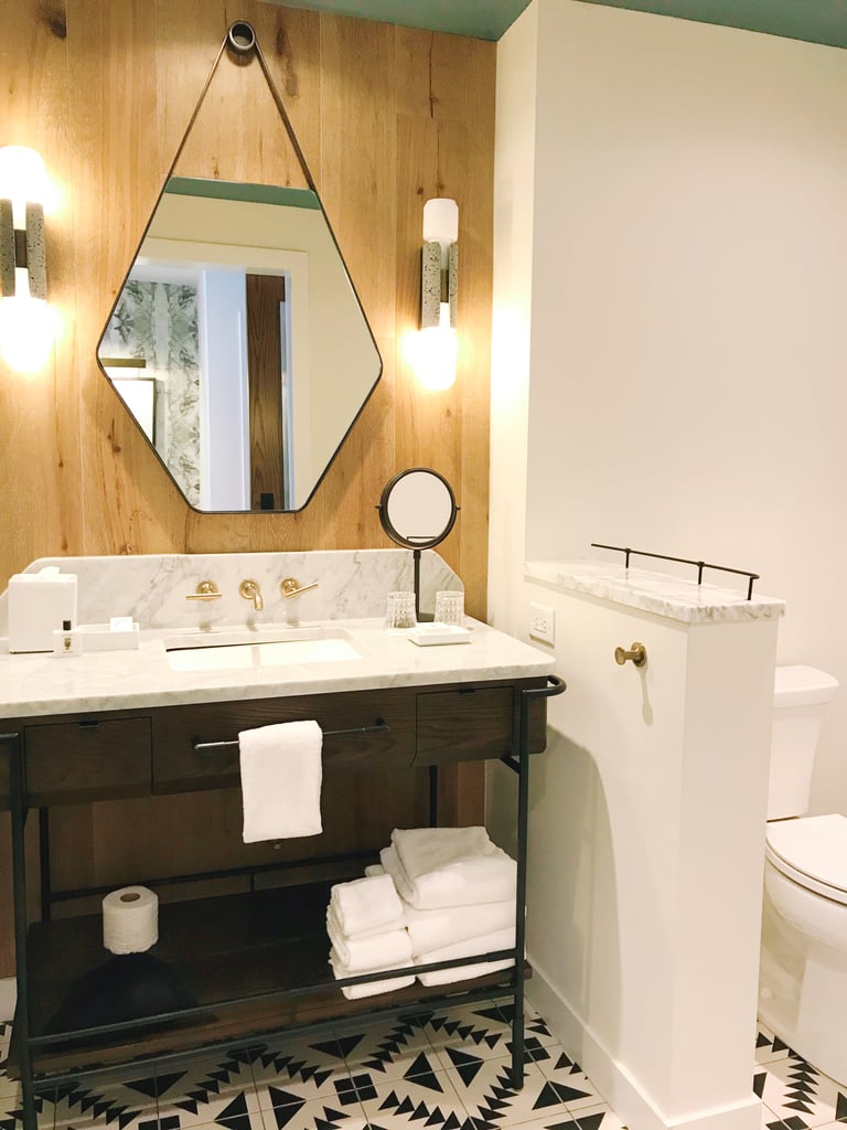 It's also well designed from a practical standpoint, with plenty of room for two people to get ready.