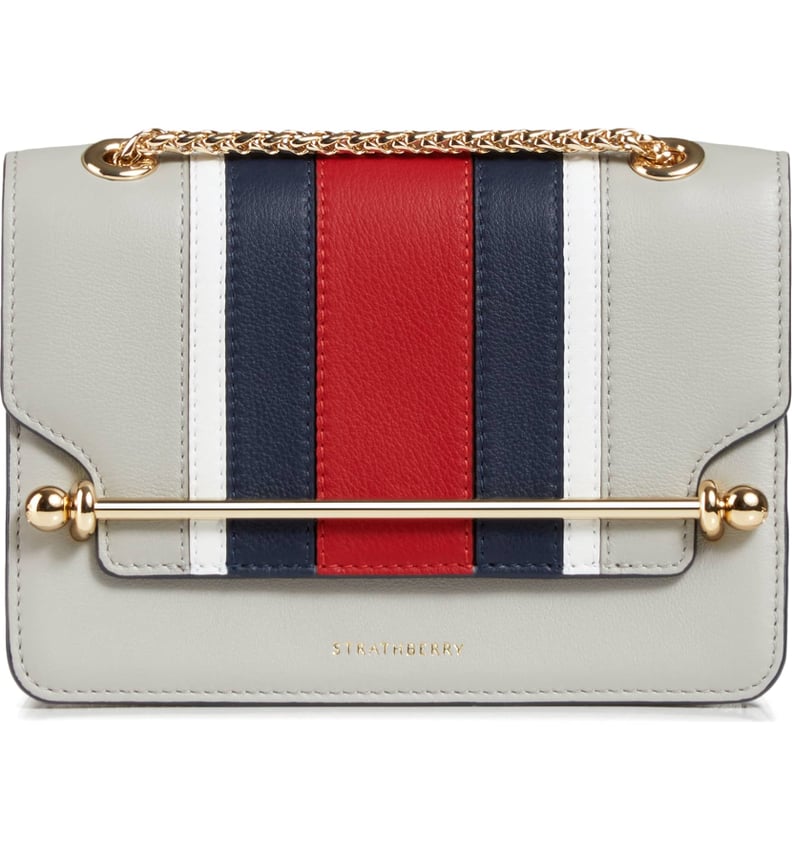 Strathberry Mini East/West Stripe Leather Crossbody Bag