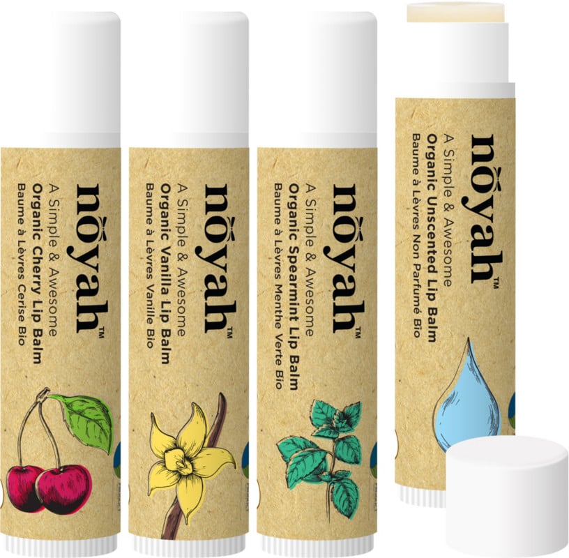 Noyah Organic and Natural Lip Balm 4-Flavor Combo Pack