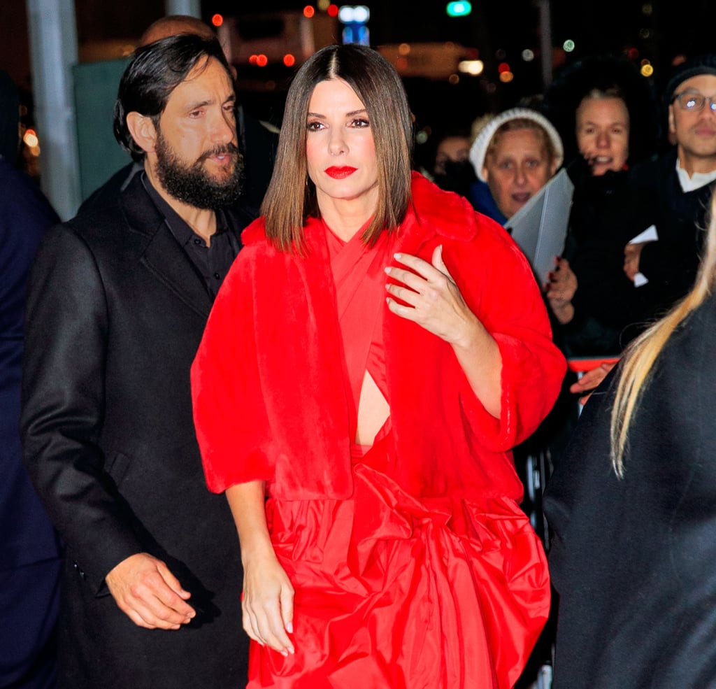 Sandra Bullock Red Dress at Bird Box Screening 2018