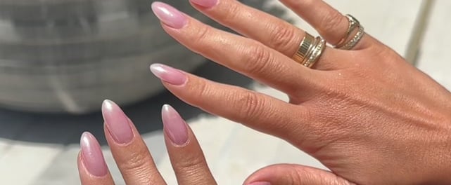 I Tried Hailey Bieber's Pink Jelly Glaze Nails: See Photos