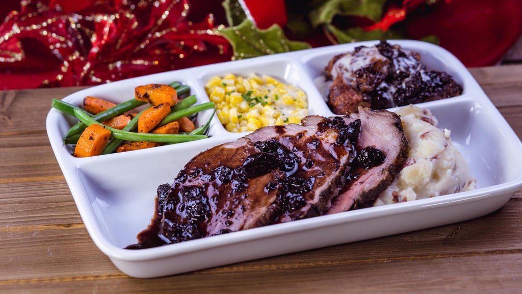 Roast Beef TV Dinner Christmas Food at Disneyland 2018 POPSUGAR