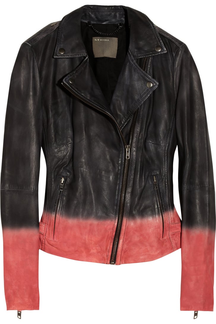 Muubaa Black and Pink Dip-Dye Leather Jacket ($106, originally $530 ...