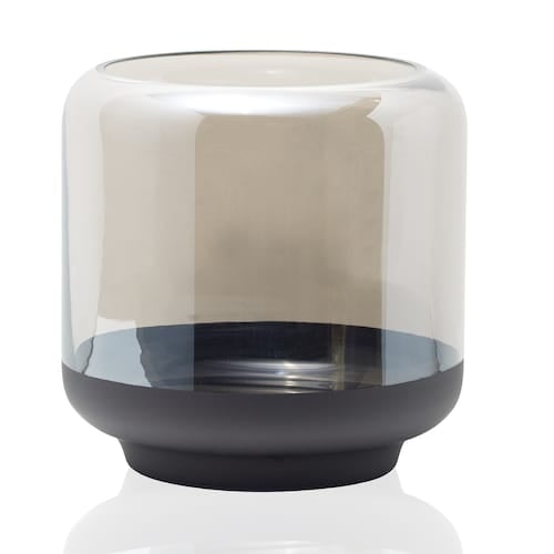 Scott Living 10" Luxe Smoke Glass Vase with Black Bottom