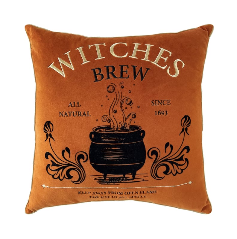 Michaels Halloween Decor: Orange Witches Brew Throw Pillow by Ashland