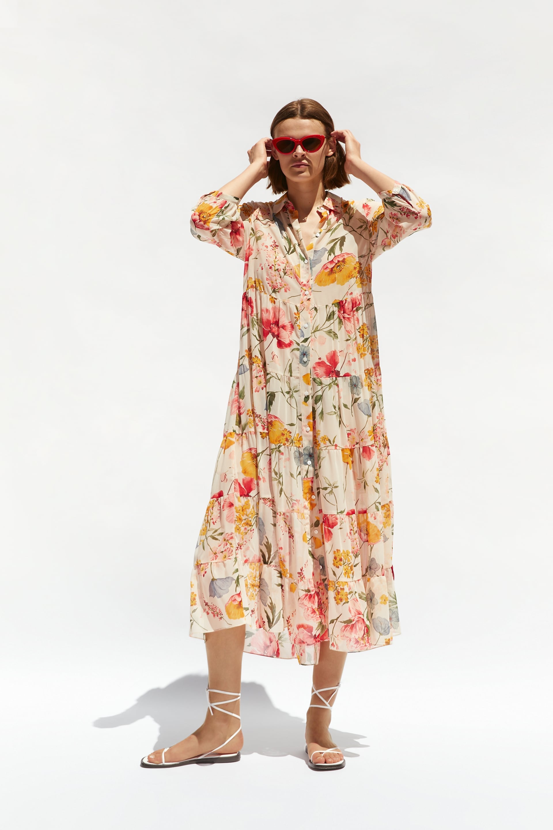 zara floral print dress