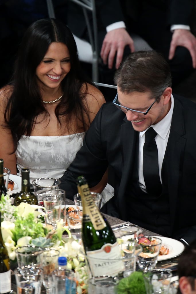 Matt Damon and his wife, Luciana Barroso, laughed in the audience.