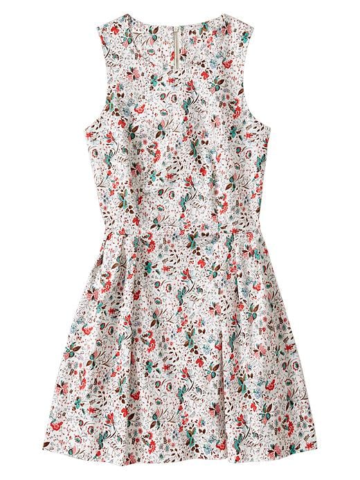 Gap Floral Sateen Sleeveless Dress