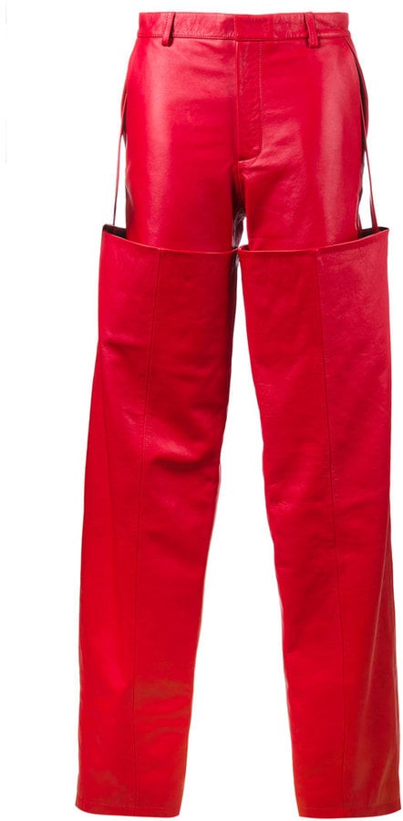 Y/Project High-Waisted Leather Trousers with Detachable Chaps