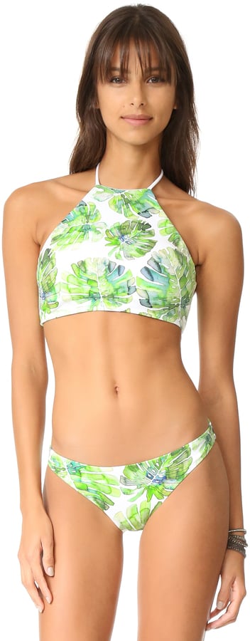 Shoshanna High Neck Halter Bikini Top