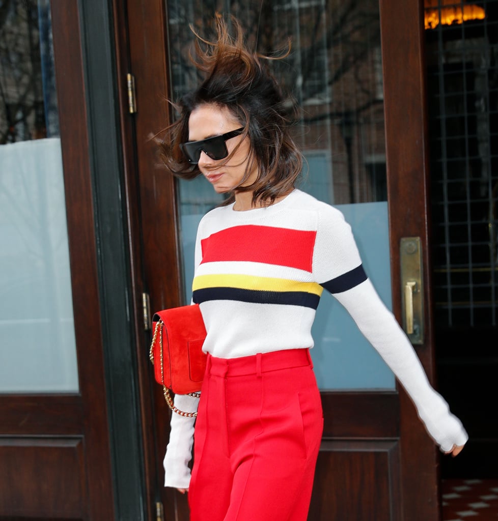 Victoria Beckham's Red Trousers November 2018