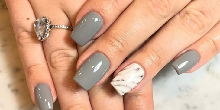 nail art with gray polish