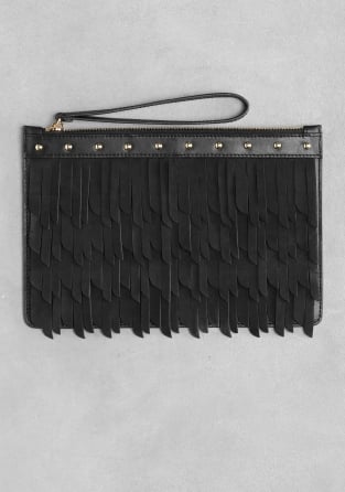 Fringe Leather Clutch