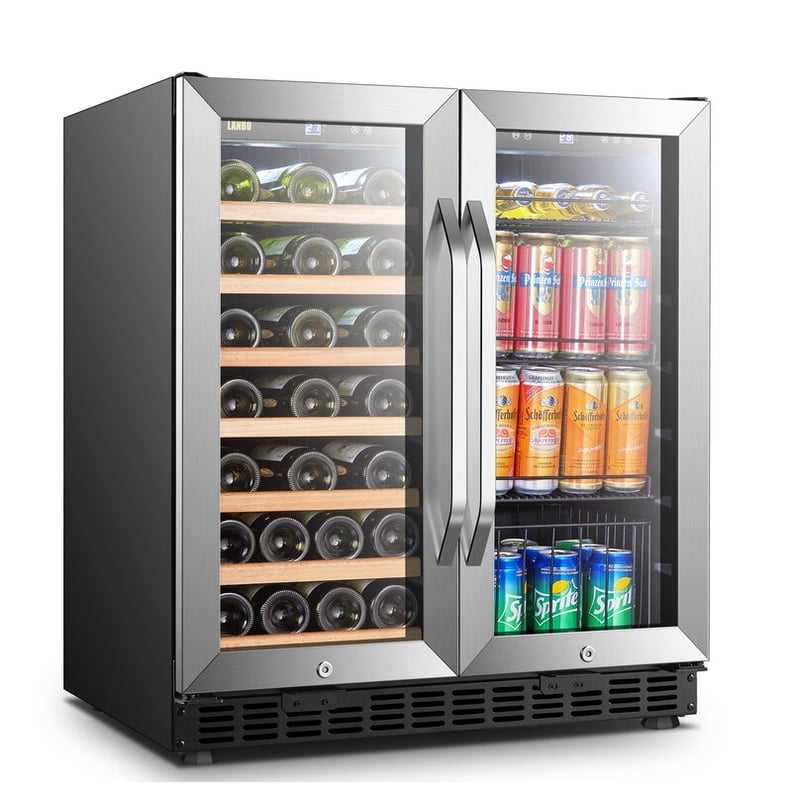 33 Bottle and 70 Can Dual Zone Freestanding Wine and Beverage Refrigerator