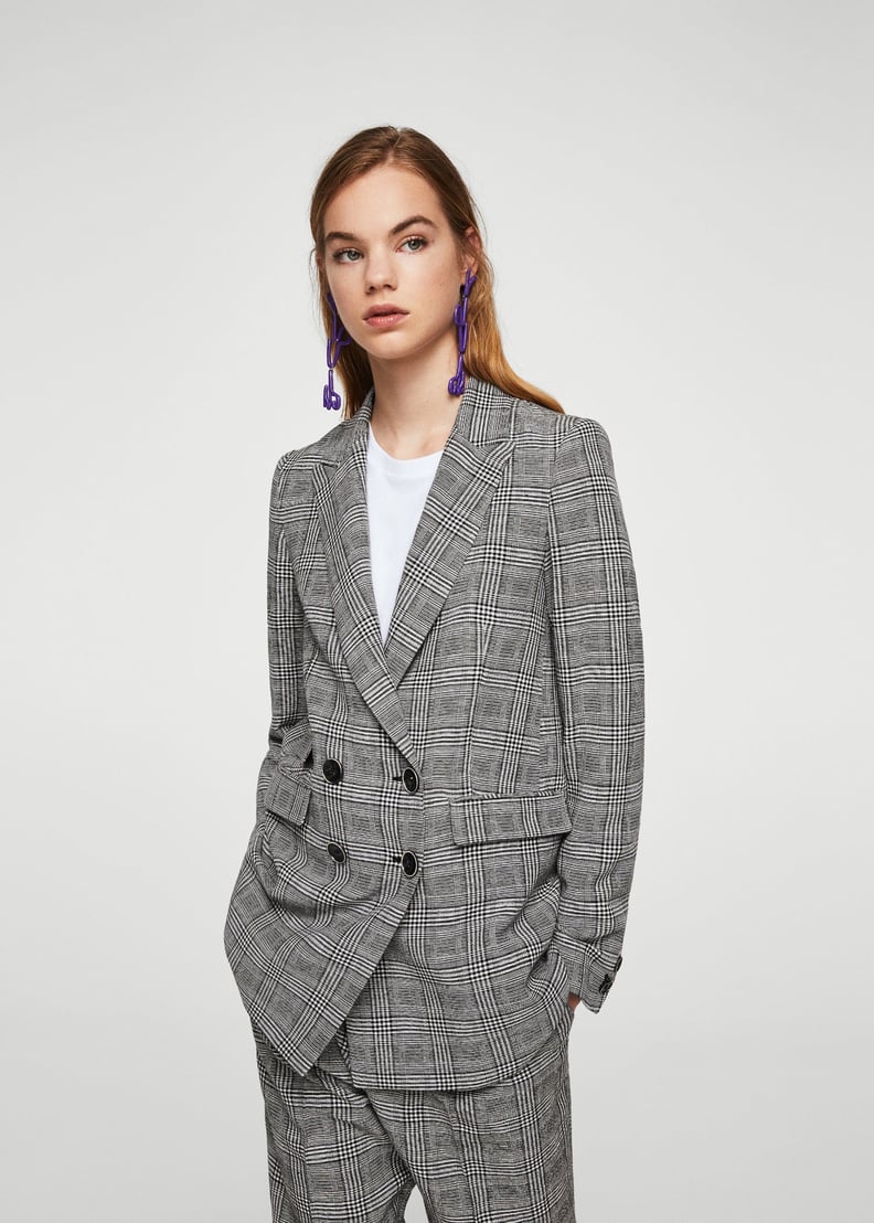 Gray Plaid Blazer For Fall 2017 | POPSUGAR Fashion