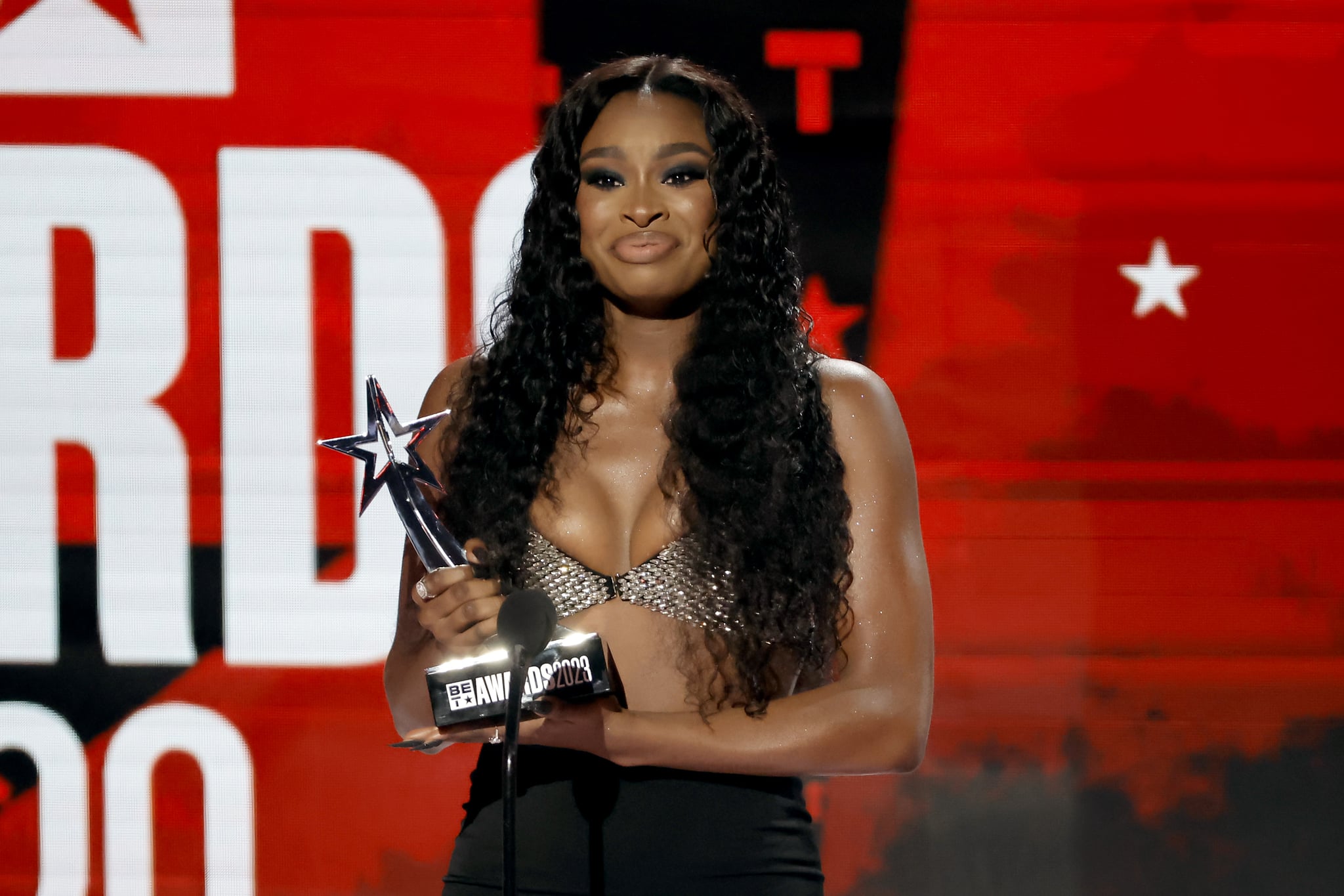 LOS ANGELES, CALIFORNIA - JUNE 25: Coco Jones accepts the Best New Artist award onstage during the BET Awards 2023 at Microsoft Theater on June 25, 2023 in Los Angeles, California. (Photo by Kevin Winter/Getty Images)