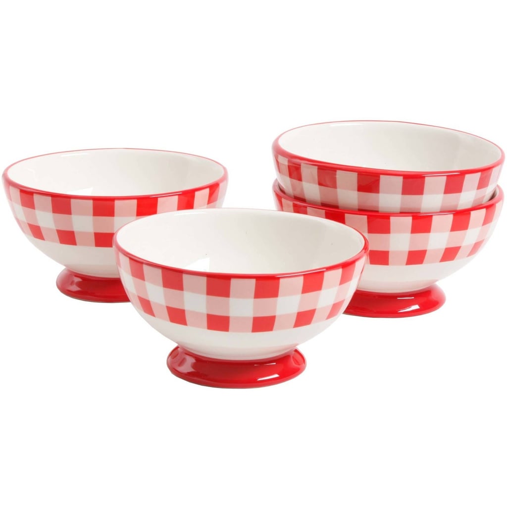 The Pioneer Woman Charming Check 6" Footed Bowl, Set of 4 ($20)