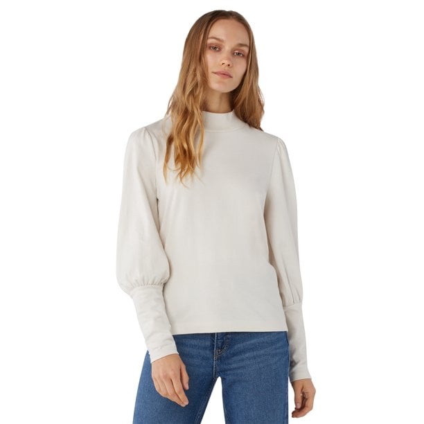 Free Assembly Women's Turtleneck Top with Juliette Sleeves