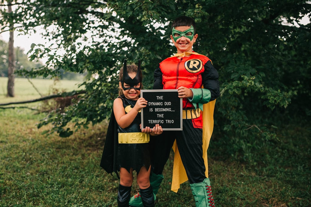 Sibling Batman and Robin Pregnancy Announcement