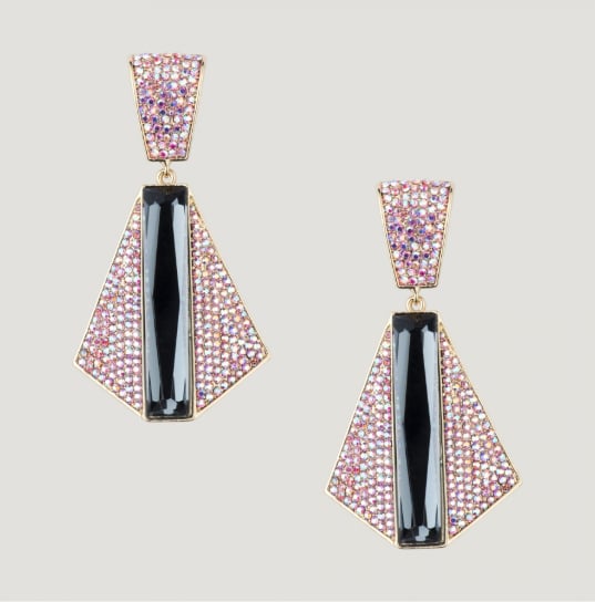 Butler and Wilson Crystal Art Deco Drop Earrings